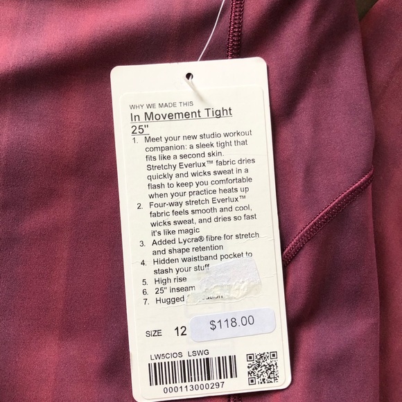 Lululemon In Movement Tight 25” - Picture 3 of 6